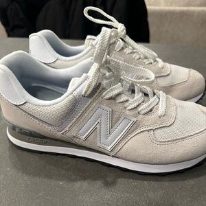 New Balance Cream and Gray Sneakers